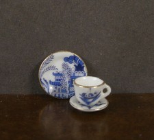 PORCELAIN 3 Piece  Display Set ~Dollhouse~ England ~ 1:12 scale ~Marked ~ Artist