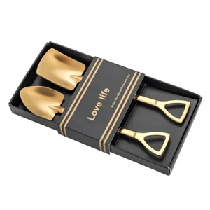 Golden Shovel Spoons for Desserts Coffee Tea Shovel Spoon Set Grapefruit Spoo... - Picture 1 of 8
