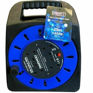 Carrete de extensión de 4 vías PIFCO 50M, 25M, 15M enchufe eléctrico de alta resistencia - Imagen 1 de 4
