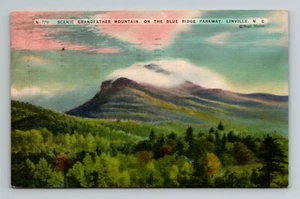 pintoresco abuelo montaña cresta azul parkway linville NC lino postal publicada - Imagen 1 de 2