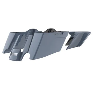 Alforjas extendidas estiradas cónicas grises Gunship CVO aptas para Harley 2014+ - Imagen 1 de 18