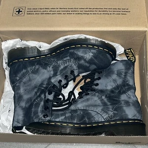 Dr. Martens 1460 Pascal Tie Dye Black Charcoal Grey Boots Female US 6, UK 4 - Picture 1 of 15