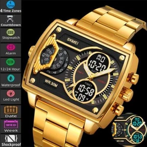 Orologio da Polso Digitale Sport Acciaio Inox Quadrato Multicolore Moderno Impermeabile - Foto 1 di 32