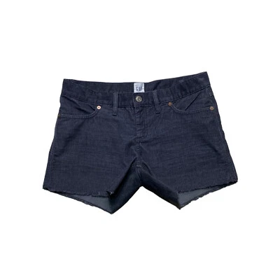 Gap Fringe 4" Corduroy Shorts Womens Size 4 Black Mid Rise - Image 1 of 4