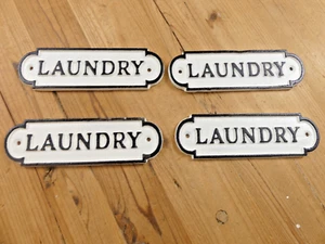 4 letreros de LAVANDERÍA DE HIERRO FUNDIDO estilo hierro fundido **MANCHAS DE PINTURA** reventa mercado de pulgas - Imagen 1 de 12