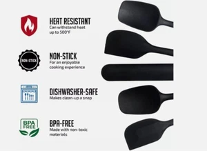 6pcs Silicone Kitchen Utensils Non Stick Spatula Set BPA-Free for Cooking Baking - Picture 1 of 6