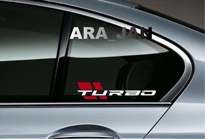 TURBO Decal Sticker Sport car racing stripe window emblem logo motorsport PAIR - Picture 1 of 6