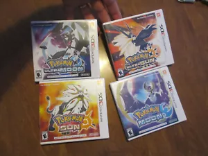 SET NINTENDO 3DS POKEMON ULTRA MOON & ULTRA SUN + MOON & SUN NEW LOT SEALED - Picture 1 of 5