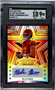 Miller Moss auto 1/1 Galaxy Prismatic 2024 Leaf Metal Armed & Dangerous SGC 10/9 - Picture 1 of 2