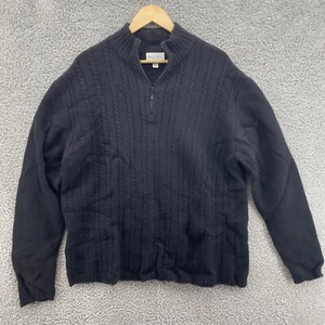 Sonoma Mens Mock-Neck 100% Lamb's Wool Black Pullover Knit Sweater Size XL - Picture 1 of 8