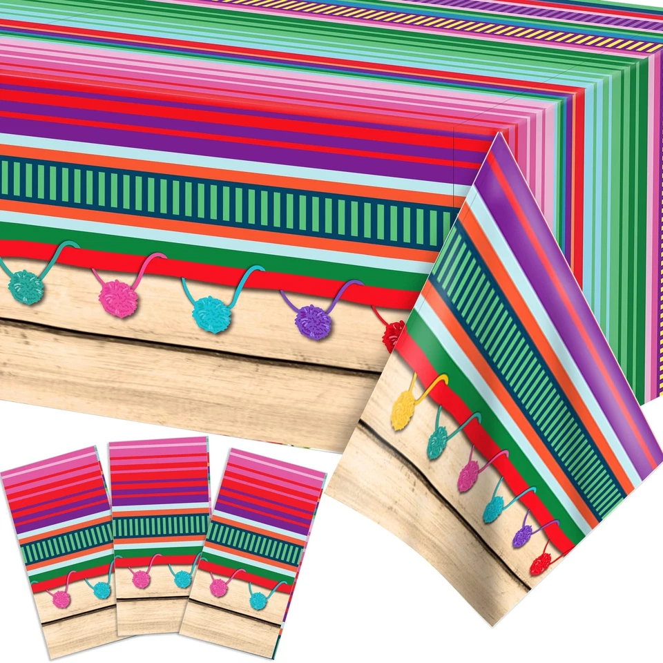 3 Piezas Mantel Fiesta Mexicana, Manteles Fiesta Mexicana Cinco De Ma... Foto 1 de 4