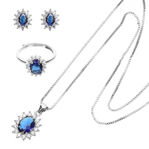 Set Collana Zaffiro Donna Gioielli Miss per Matrimonio Gioielli Donna - Foto 1 di 12