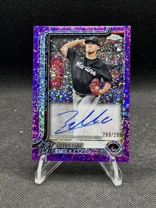 2025 Topps Chrome Valente Bellozo Rookie Auto Purple Speckle /299 Miami Marlins - Picture 1 of 3