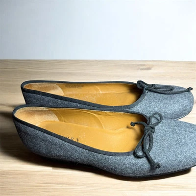 Ralph Lauren Shoes Womens 8B Ballet Flats Slip On Comfort Bow Grey Velvet Fabric - Image 1 of 4