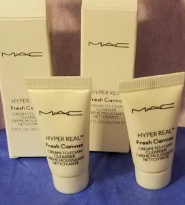 2 x MAC HYPER REAL Fresh Canvas Creme-zu-Schaum Reiniger 0,17 Neu im Karton Mini Reise - Bild 1 von 5