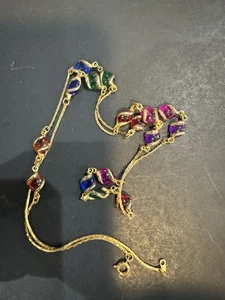 Collana Lucite Multicolore Tono Oro Vintage - Foto 1 di 6