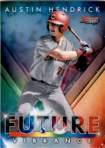 2021 Bowman's Best Bowman Future Vibrance Reds Baseball #BFV25 Austin Hendrick - Picture 1 of 2