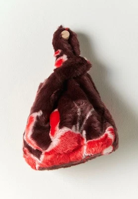 Free People Jakke X Amuse la Bouche Bertha Bag Red Lobster Brown Faux Fur NWT - Image 1 of 4