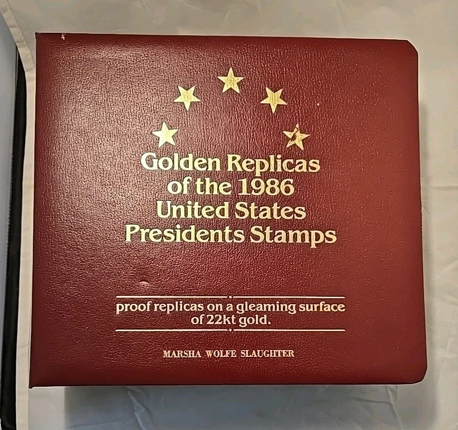 1986年美国总统邮票黄金复制品完整22k黄金套装 — 第 1/4 张图片