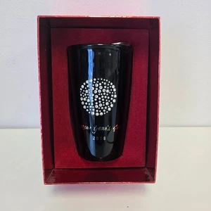 STARBUCKS Tumbler 12 Oz. Black New Year’s Eve 2016 Swarovski Crystals Limited - Picture 1 of 8
