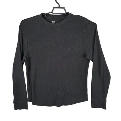 Camiseta térmica para hombre True Craft negra tejida gofre manga larga mezcla de algodón M Foto 1 de 4