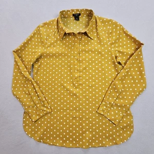 Ann Taylor Bluse Größe Small zierlich lang Rollriegelärmel goldgelb & weiß - Bild 1 von 21