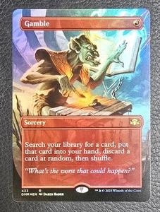 Gamble (Borderless) Dominaria Remastered Foil MTG NM Magic Card - Picture 1 of 2
