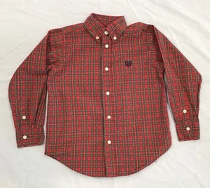 Chaps Boys Long Sleeve Shirt / Button Down Collar / Red Plaid / Size 5 - Picture 1 of 2