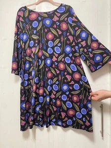 Women's Gudrun Sjoden Sjöden Dress Tunic Floral Multicolor Size L Lyocell Pocket - Imagen 1 de 11