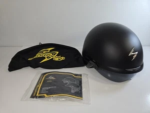 New Scorpion EXO-100 Motorcycle Open-Face Helmet Visor Matte Black Adult L - Picture 1 of 10
