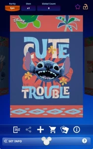 Topps Disney Collect 2025 Live Action Lilo & Stitch Red Cosmic - Cute Trouble - Picture 1 of 2