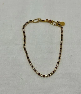 Delizioso Bracciale Strass Vintage Tono Oro Rosso & Chiaro Made in USA - Foto 1 di 6