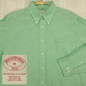 Brooks Brothers Herren Button Down Hemd Gr. M Medium Grün Regular Fit #L93 - Bild 1 von 13