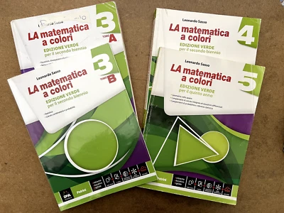 LA matematica a colori ed.Verde vol. 3a/3b/4/5 Corso Completo Triennio - Petrini - Immagine 1 di 2