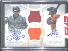 2018 Topps Definitive Dual Relic Autograph #DARC-BA Craig Biggio Jose Altuve 