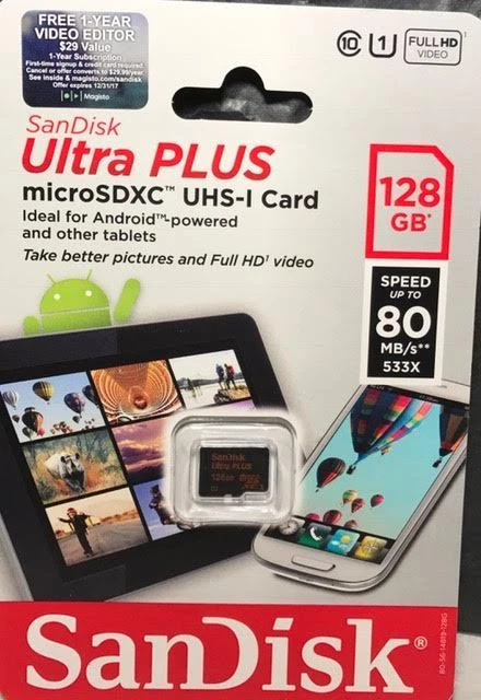 SanDisk - Ultra Plus 128GB microSDXC Class 10 UHS-1 Memory Card - Black - Image 1 of 4