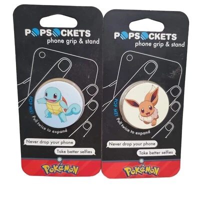 2 New Pokemon Popsocket Lot Phone Grip Stand Eevee Bulbasaur - Image 1 of 2