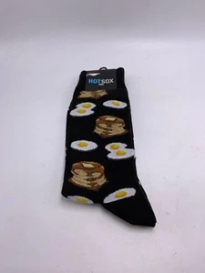 $12 Hot Socks House of Hot Sox Black Bacon & Egg Men's Socks Size 10-12 - Picture 1 of 5