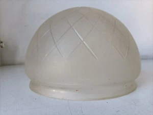 SATIN AND GROUND GLASS - REPLACEMENT LAMP/CEILING LIGHT - EARLY 900 ERA - Picture 1 of 7