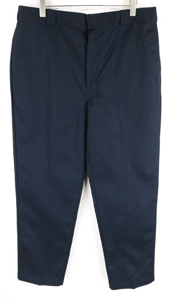 Dickies Hombre `TRABAJAR Pantalones W40/L34 Azul Marino Plisado Original - Imagen 1 de 4