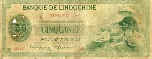 French Indo-China: 50 Piastre, ND 1945 - Picture 1 of 2