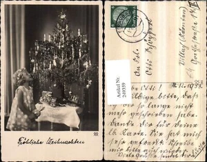 249359,Weihnachten Kind m. Kleid Stoffhase Weihnachtsbaum Geschenke - Bild 1 von 1