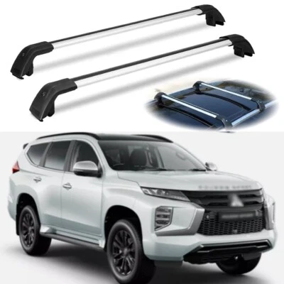 Barra transversal de 2 piezas para riel de techo bloqueable para Mitsubishi Montero Sport 2015-2023 Foto 1 de 4