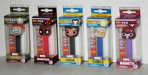 Funko Pop Pez Dispenser Marvel Lot of 5 Deadpool Cable Ghost Rider Logan Magneto - Picture 1 of 2