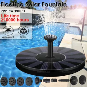 Solar Water Pump Powered Fountain Bird Bath Floating Garden Pond Pool Fish Tanks - Picture 1 of 12