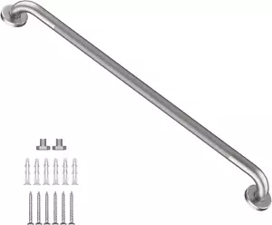 Gebürstetes Nickel Dusche Haltegriff mit Anti-Rutsch gerändeltem Griff 36 Zoll, Edelstahl - Bild 1 von 7