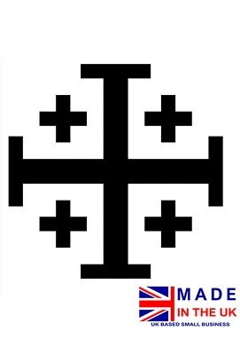 Christian Jerusalem Crusader Cross sticker, Christian Cross vinyl decal,