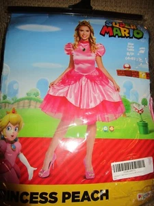 Prinzessin Pfirsich Deluxe Kostüm Erwachsene Größe S Small 4-6 Super Mario Halloween - Bild 1 von 4