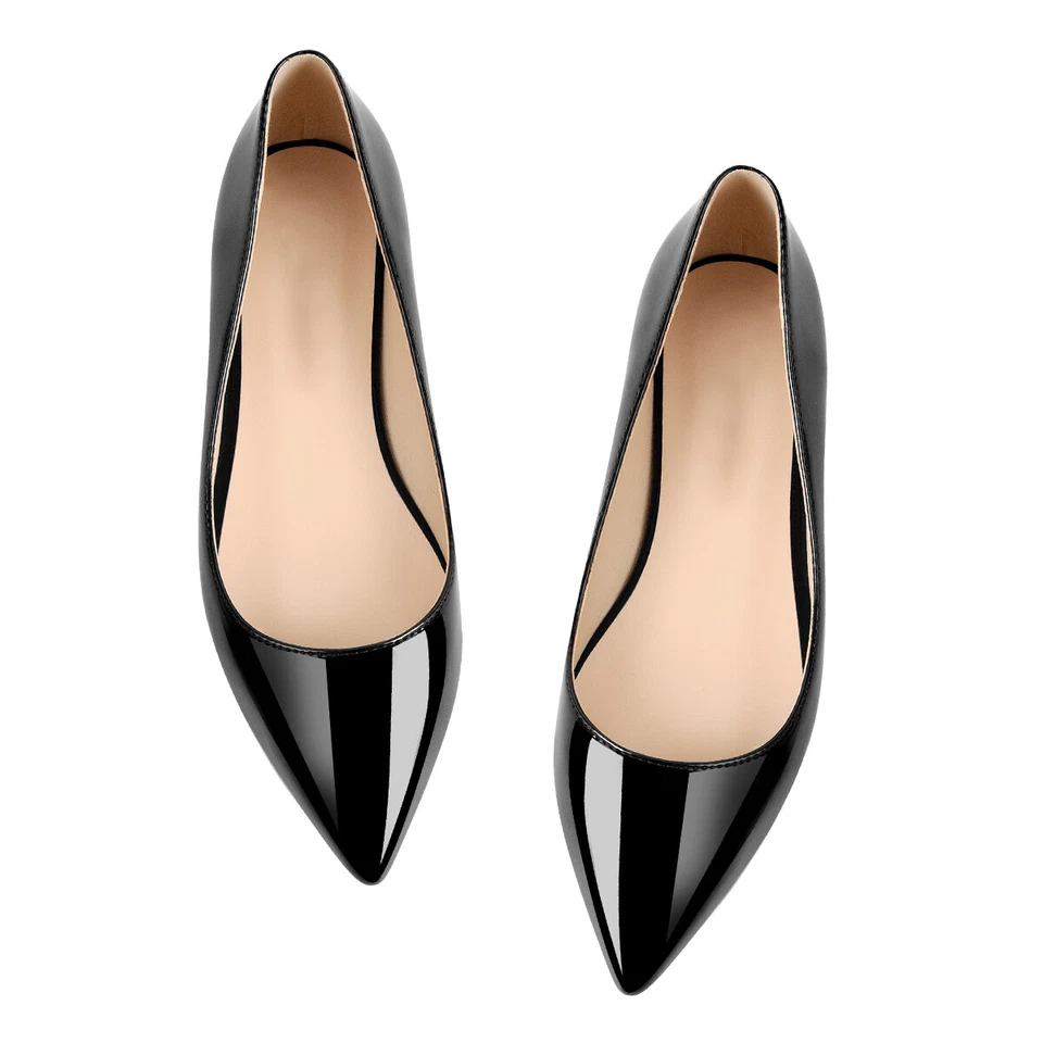 Women's Ballet Flats Pointed Toe Pumps Ladies Slip On Casual Shoes Plus Size - Image 1 of 4