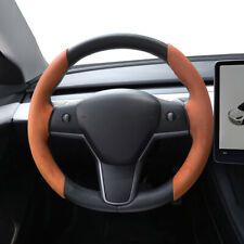 for Tesla Model 3&amp;Y Turn Fur Suede Comfort Anti-slip Steering Wheel Cover